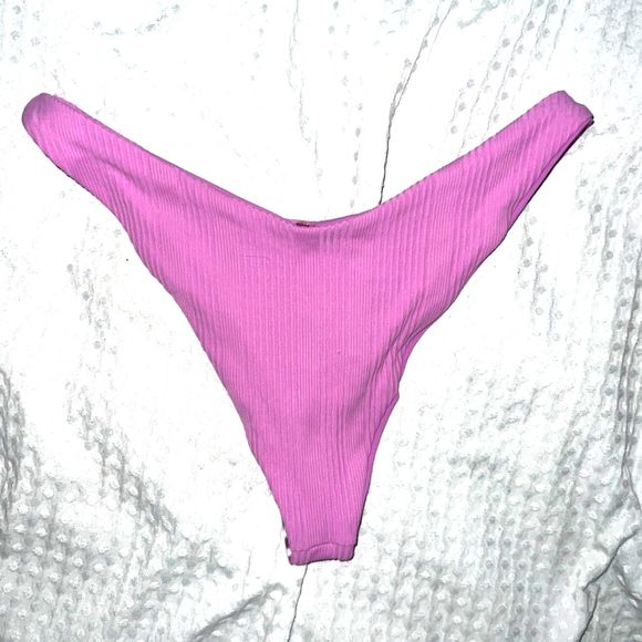 NWOT L*Space Pointelle Rib Cabana Bikini Bottom in Purple size M - Picture 5 of 7